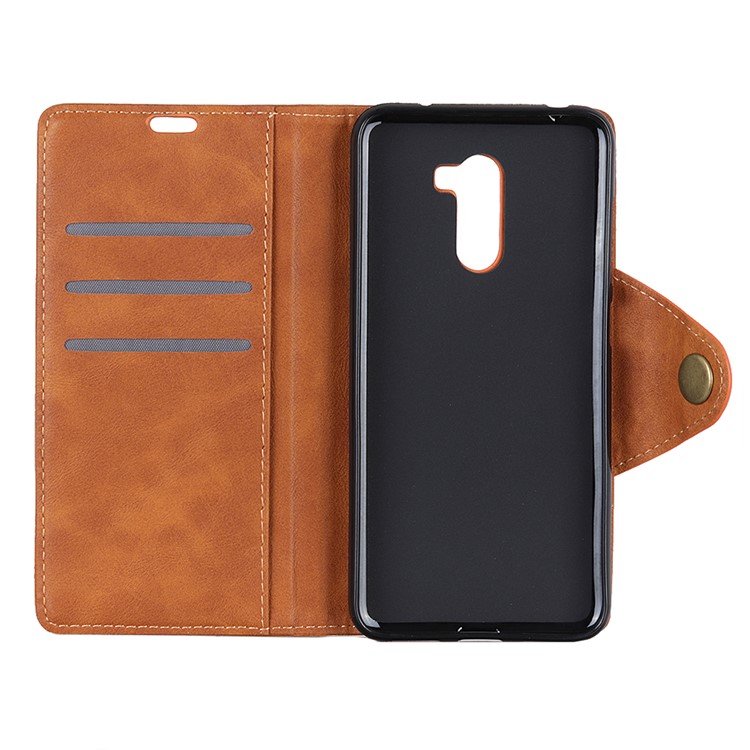 PU Leather Wallet Protector Cover with Stand for Xiaomi Pocophone F1 / Poco F1 (India) - Brown-7