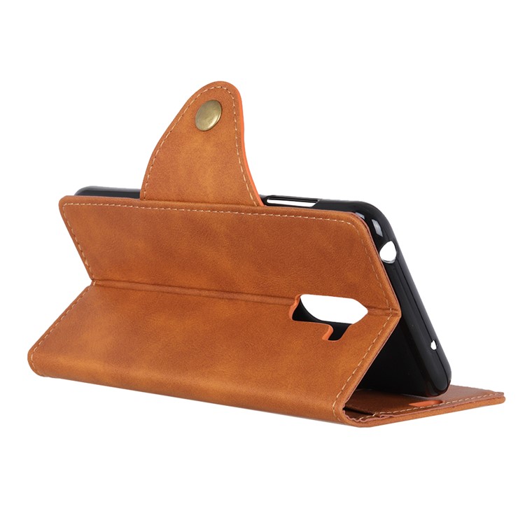 PU Leather Wallet Protector Cover with Stand for Xiaomi Pocophone F1 / Poco F1 (India) - Brown-8