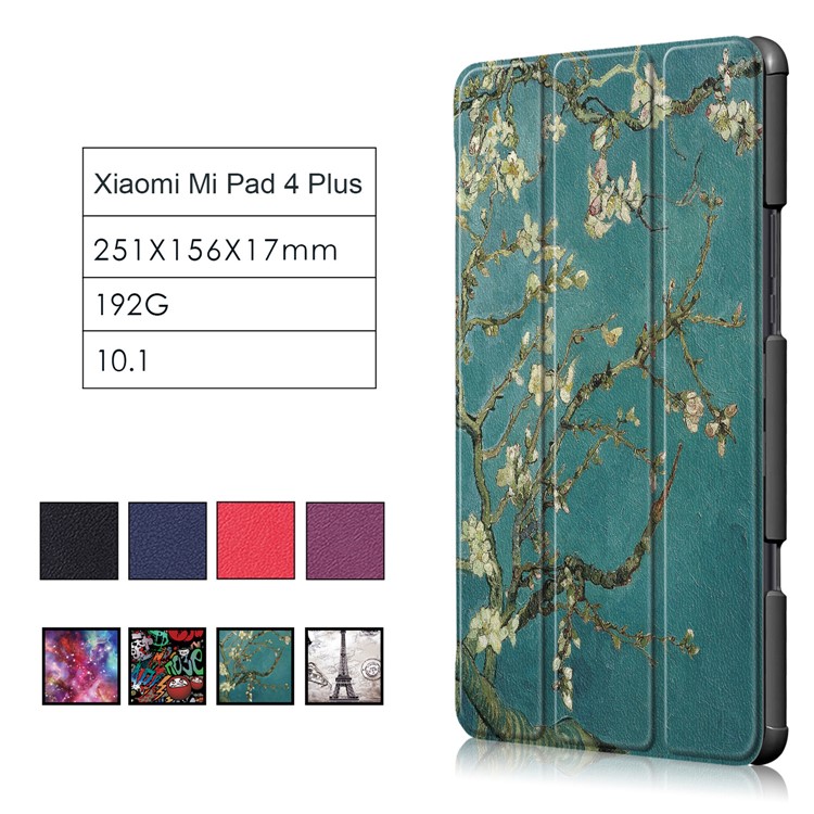 Pattern Printing Tri-fold Stand Leather Smart Case for Xiaomi Mi Pad 4 Plus - Wintersweet-10