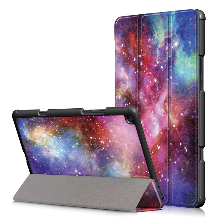 Pattern Printing Tri-fold Stand Leather Smart Shell for Xiaomi Mi Pad 4 Plus - Starry Night-1