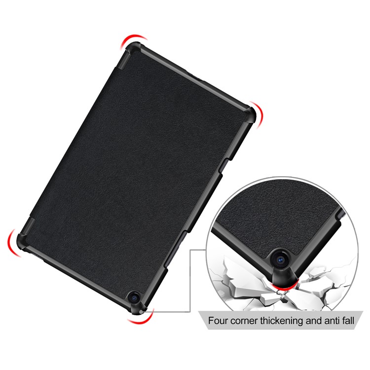 Tri-fold Stand PU Leather Auto Wake/Sleep Case for Xiaomi Mi Pad 4 Plus - Black-5