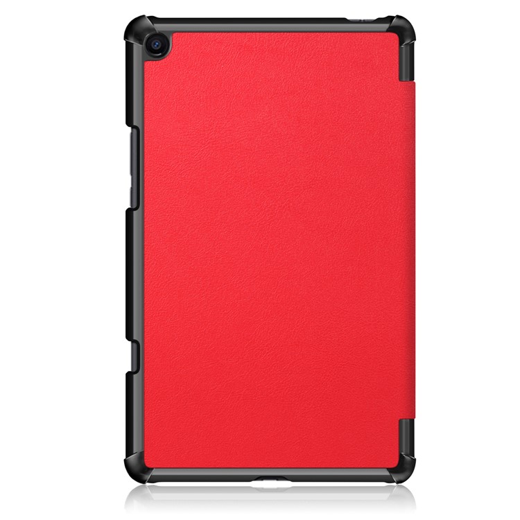 Tri-fold Stand PU Leather Auto Wake/Sleep Cover for Xiaomi Mi Pad 4 Plus - Red-3