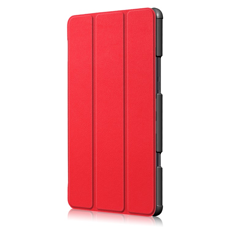 Tri-fold Stand PU Leather Auto Wake/Sleep Cover for Xiaomi Mi Pad 4 Plus - Red-4