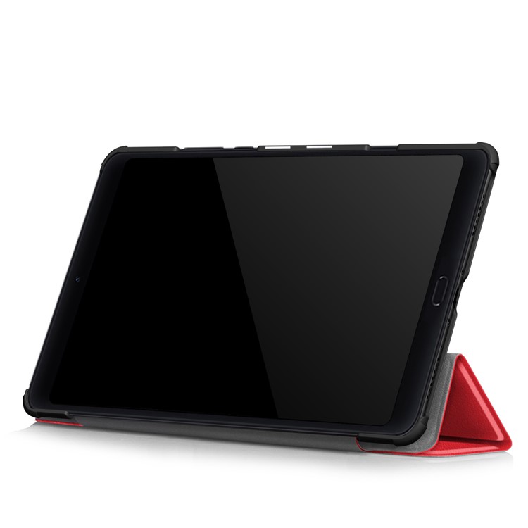Tri-fold Stand PU Leather Auto Wake/Sleep Cover for Xiaomi Mi Pad 4 Plus - Red-6