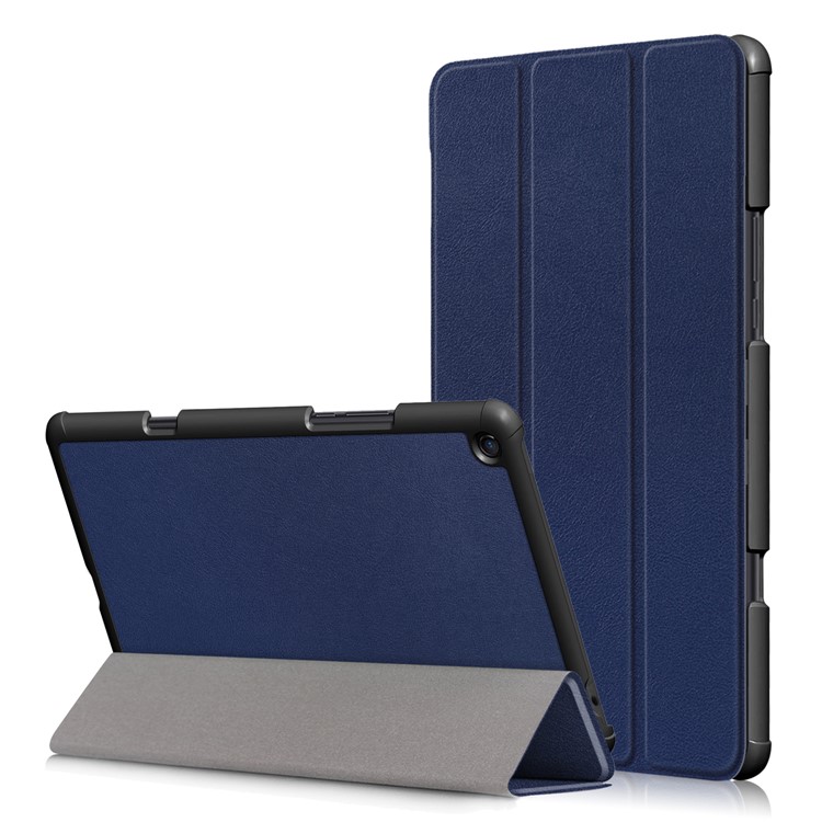 Tri-fold Stand PU Leather Auto Wake/Sleep Tablet Shell for Xiaomi Mi Pad 4 Plus - Dark Blue-1