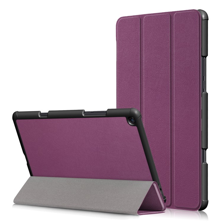 Tri-fold Stand PU Leather Smart Protection Case for Xiaomi Mi Pad 4 Plus - Purple-1