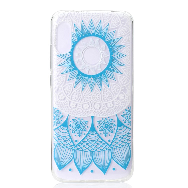 Pattern Printing Soft TPU Phone Case for Xiaomi Redmi Note 6 - Blue Mandala-2