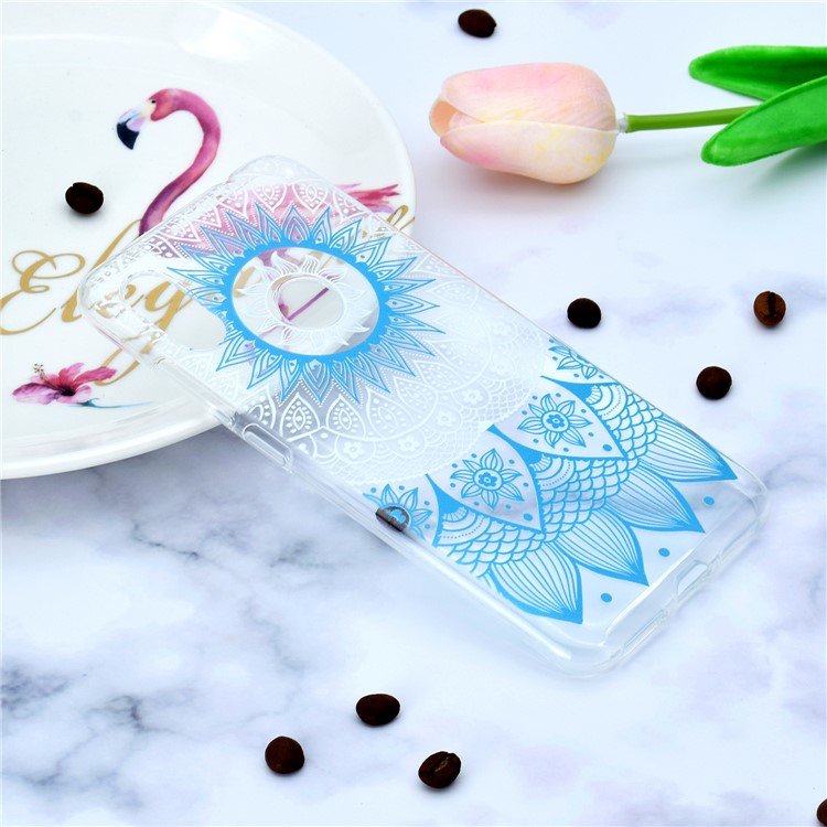 Pattern Printing Soft TPU Phone Case for Xiaomi Redmi Note 6 - Blue Mandala-6