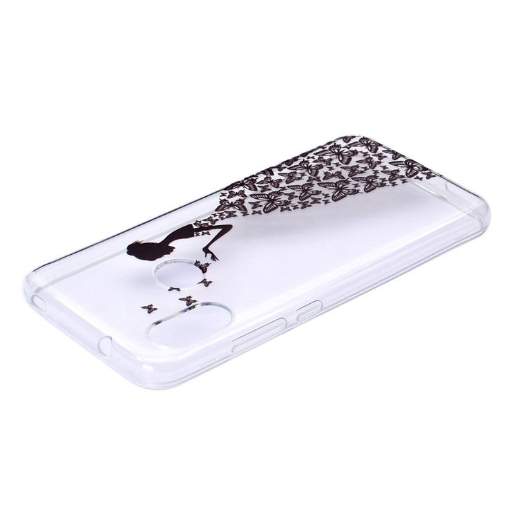 Pattern Printing Soft TPU Phone Shell for Xiaomi Redmi Note 6 Pro - Butterfly Girl-3