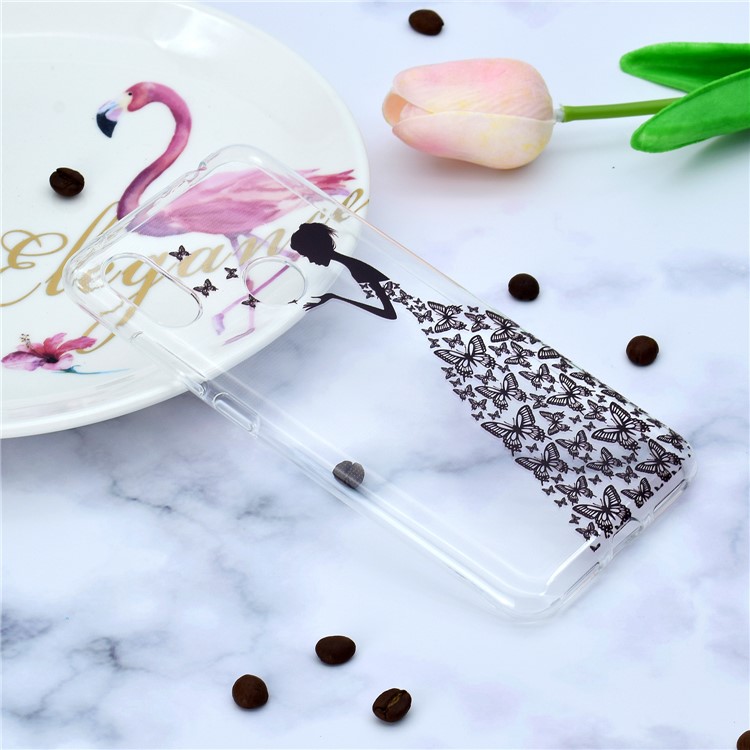 Pattern Printing Soft TPU Phone Shell for Xiaomi Redmi Note 6 Pro - Butterfly Girl-6