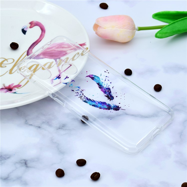Pattern Printing Soft TPU Protective Cover for Xiaomi Redmi Note 6 Pro - Feather and Birds-6