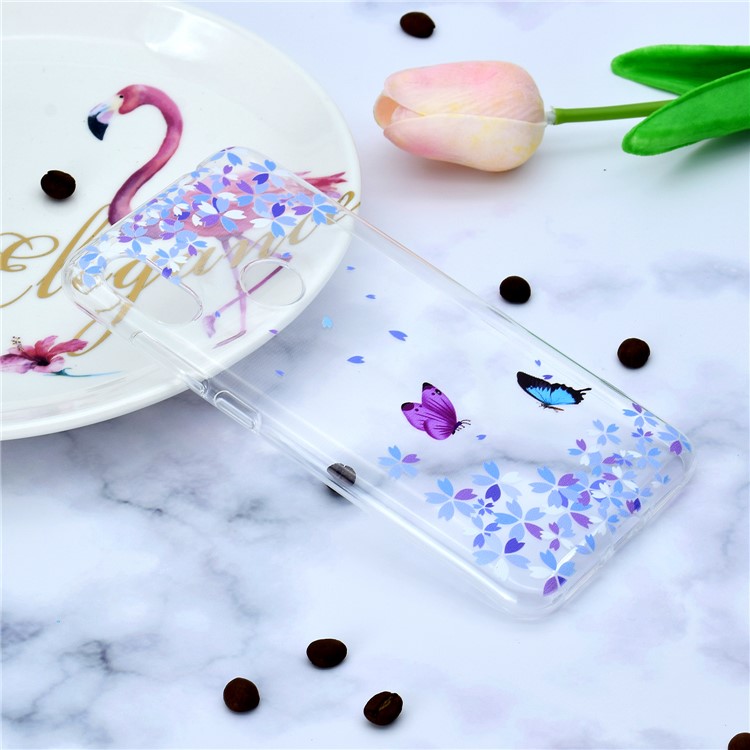 Vivid Pattern Printing Soft TPU Phone Case for Xiaomi Redmi Note 6 Pro - Butterfly and Flower-6