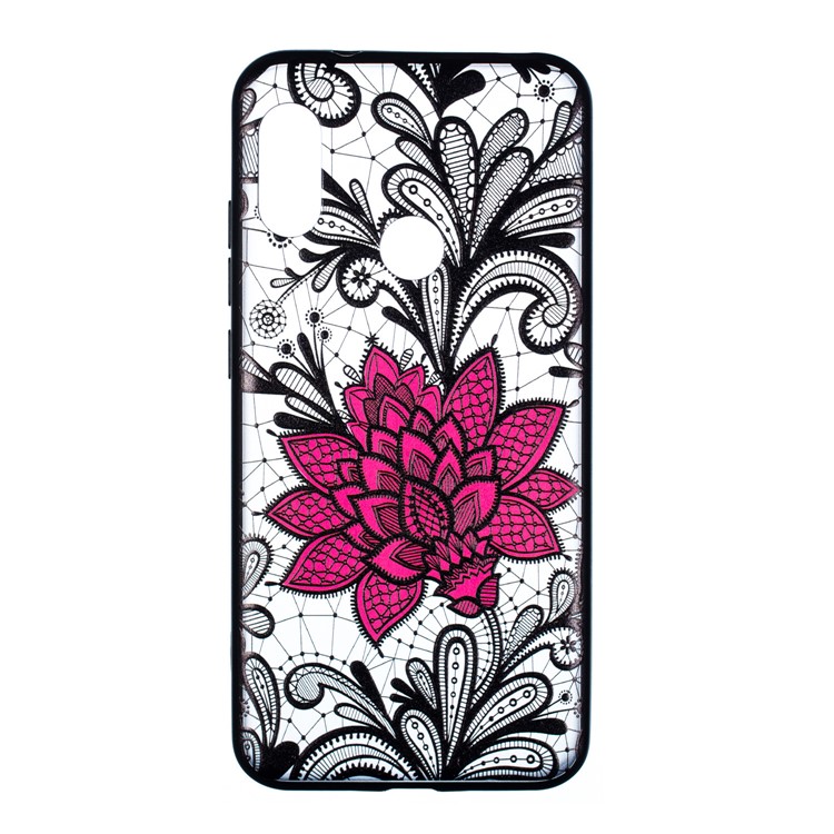 Embossed Flower Pattern TPU + PC Combo Mobile Phone Case for Xiaomi Mi A2 Lite / Redmi 6 Pro - Big Red Flower-1