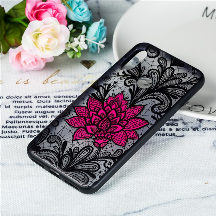 Embossed Flower Pattern TPU + PC Combo Mobile Phone Case for Xiaomi Mi A2 Lite / Redmi 6 Pro - Big Red Flower-4