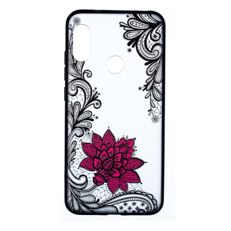 Embossed Flower Pattern TPU + Plastic Hybrid Cell Phone Cover for Xiaomi Mi A2 Lite / Redmi 6 Pro - Small Red Flower-1
