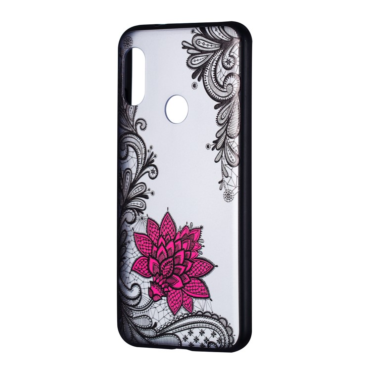Embossed Flower Pattern TPU + Plastic Hybrid Cell Phone Cover for Xiaomi Mi A2 Lite / Redmi 6 Pro - Small Red Flower-2