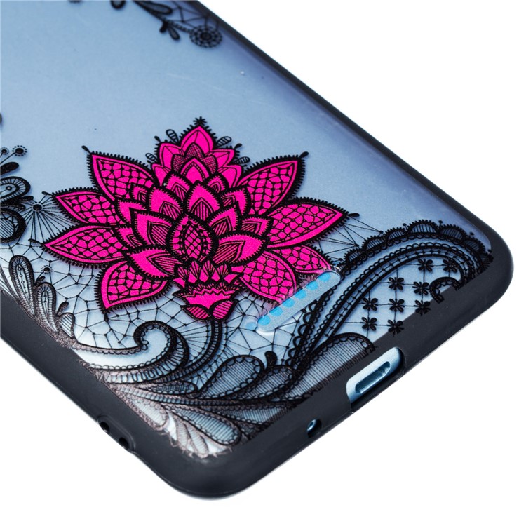 Embossed Flower Pattern TPU + PC Combo Mobile Phone Case for Xiaomi Redmi 6 - Small Red Flower-3