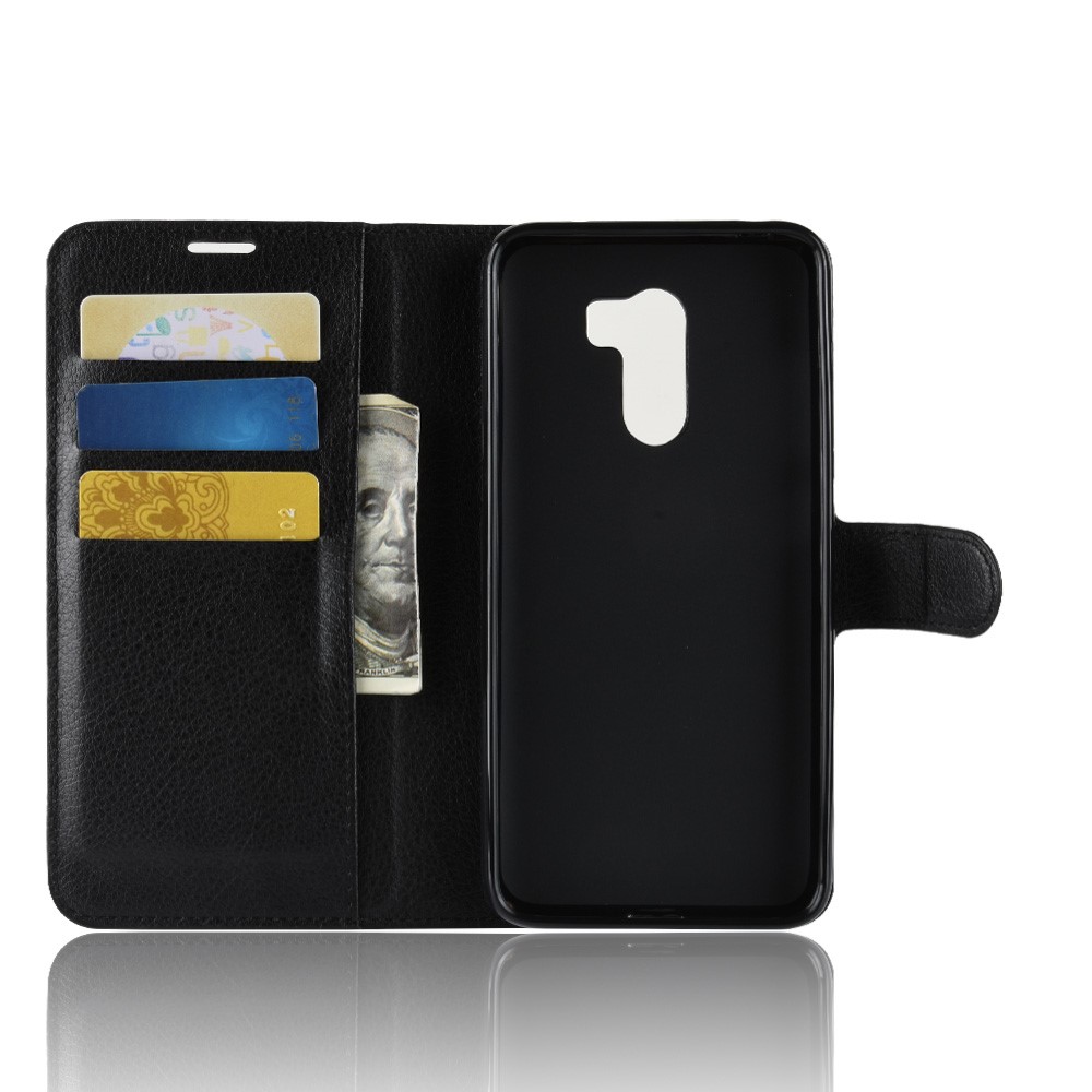 For Xiaomi Pocophone F1 / Poco F1 (India) Case Litchi Grain Leather Case (Stand and Wallet) - Black-3