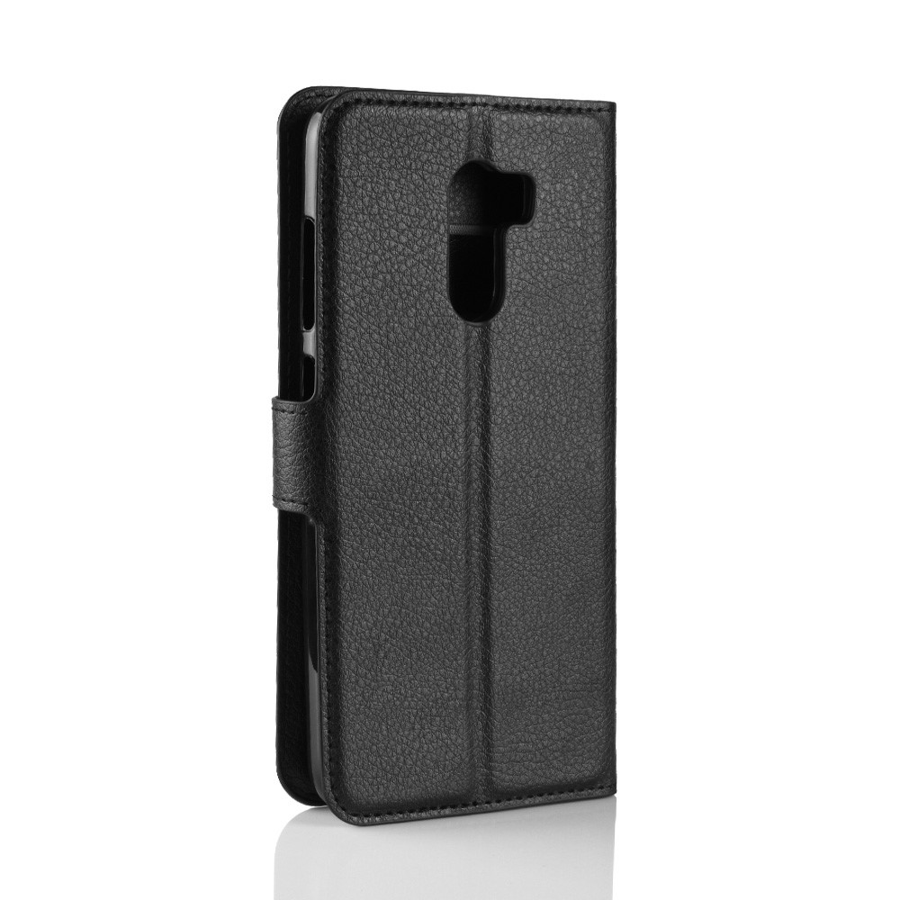 Para Xiaomi Pocophone F1 / Case Poco F1 (India) Litchi Grain Leather (soporte y Billetera) - Negro