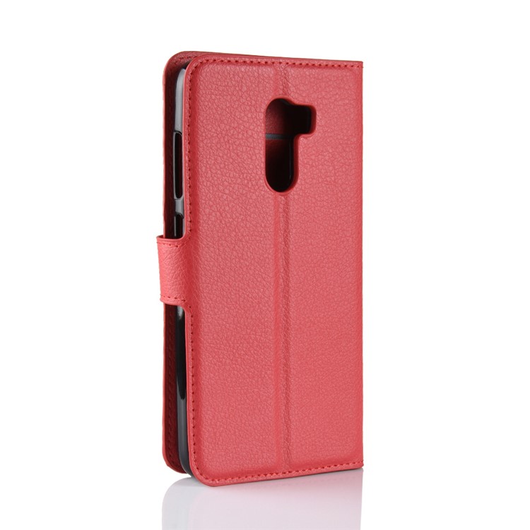 For Xiaomi Pocophone F1 / Poco F1 (India) Shell Litchi Grain Leather Case (Stand and Wallet) - Red-6