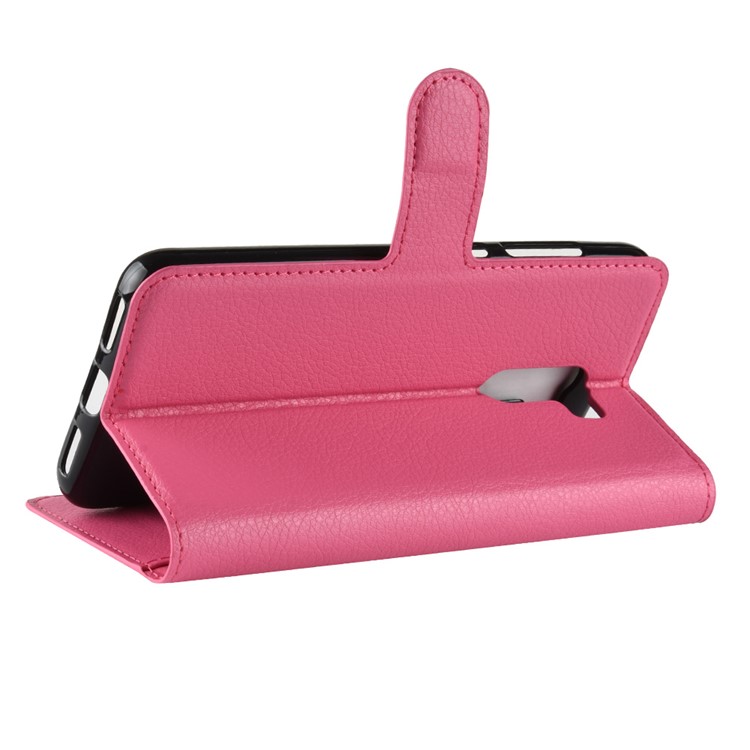For Xiaomi Pocophone F1 / Poco F1 (India) Phone Shell Litchi Grain Leather Case (Stand and Wallet) - Rose-5