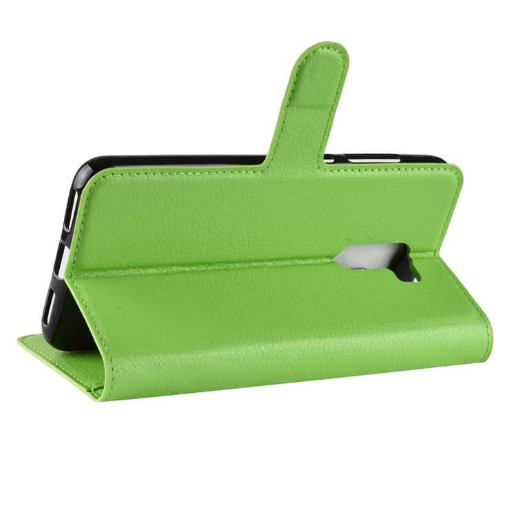 For Xiaomi Pocophone F1 / Poco F1 (India) Cell Phone Case Litchi Grain Leather Case (Stand and Wallet) - Green-5