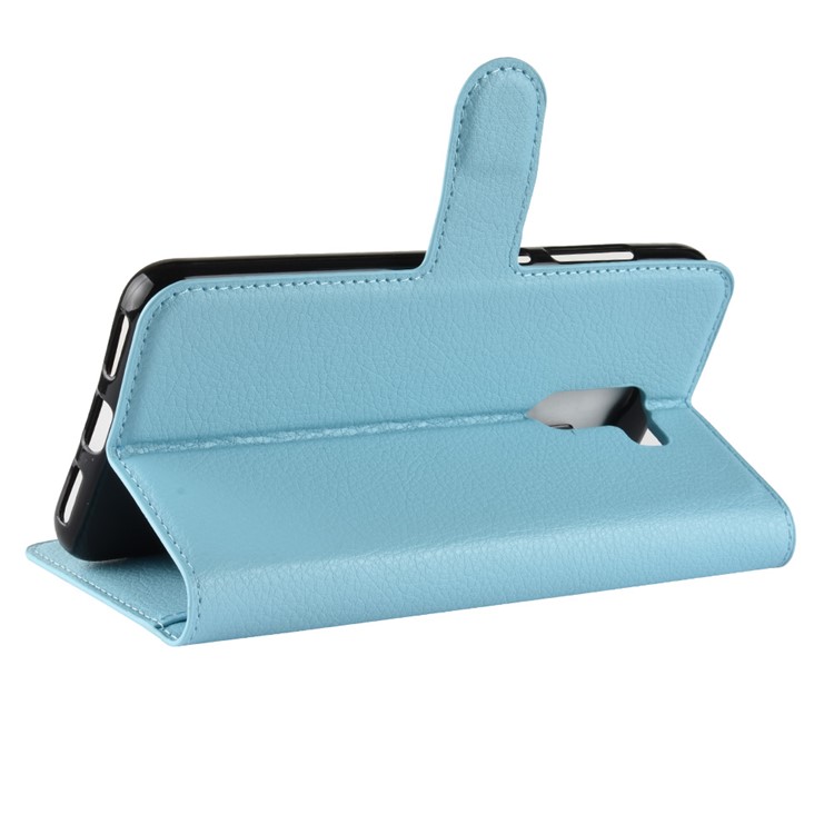 For Xiaomi Pocophone F1 / Poco F1 (India) Protective Casing Litchi Grain Leather Case (Stand and Wallet) - Blue-5