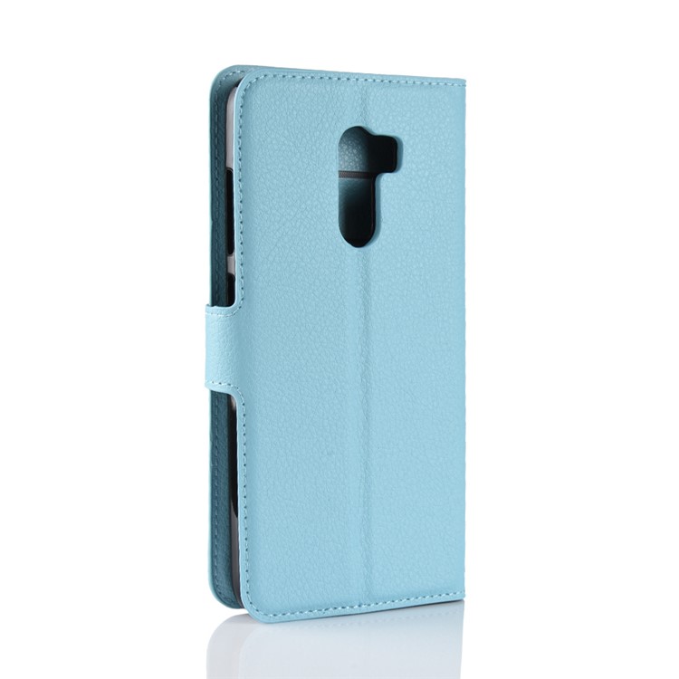 For Xiaomi Pocophone F1 / Poco F1 (India) Protective Casing Litchi Grain Leather Case (Stand and Wallet) - Blue-6
