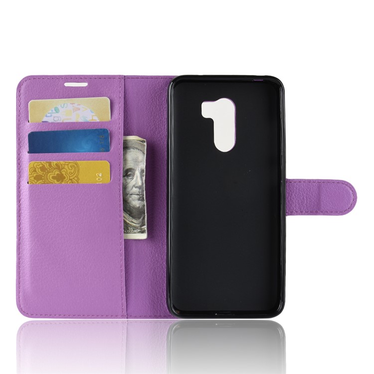 For Xiaomi Pocophone F1 / Poco F1 (India) Mobile Cover Litchi Grain Leather Case (Stand and Wallet) - Purple-3