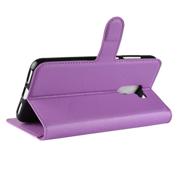 For Xiaomi Pocophone F1 / Poco F1 (India) Mobile Cover Litchi Grain Leather Case (Stand and Wallet) - Purple-5