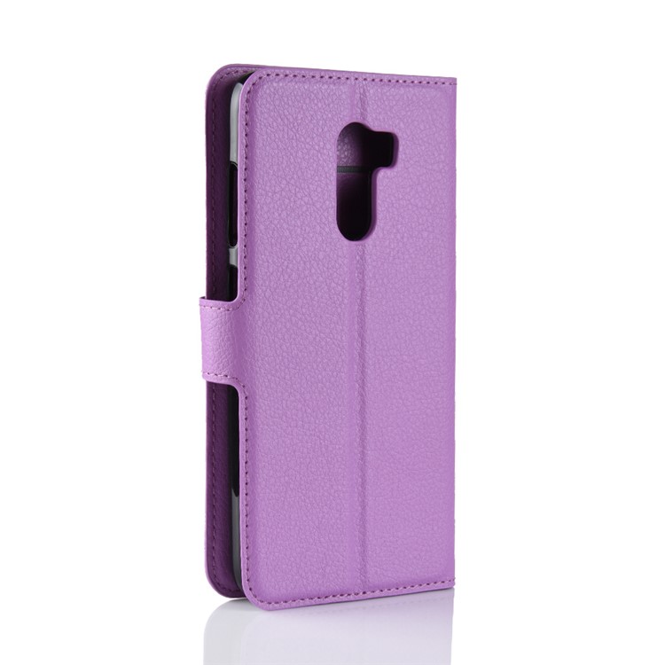For Xiaomi Pocophone F1 / Poco F1 (India) Mobile Cover Litchi Grain Leather Case (Stand and Wallet) - Purple-6