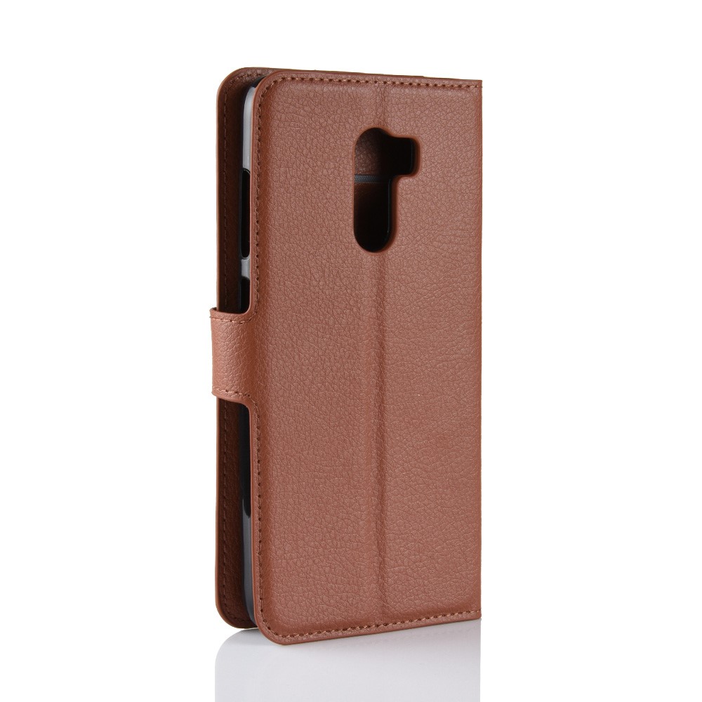 For Xiaomi Pocophone F1 / Poco F1 (India) Shell Casing Litchi Grain Leather Case (Stand and Wallet) - Brown-6