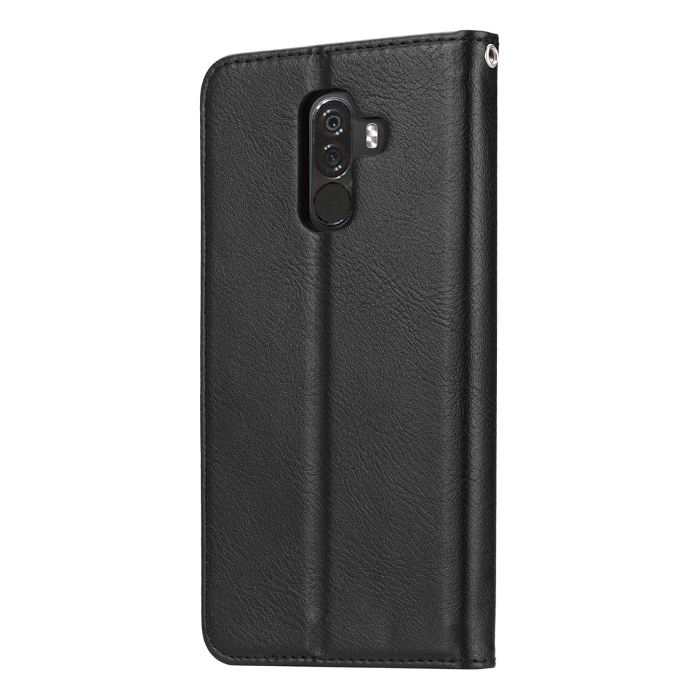Авто-поглощенный Кожаный Кошелек Для Телефона Кошелек Для Xiaomi Pocophone F1 / Poco F1 (Индия) - Черный-4