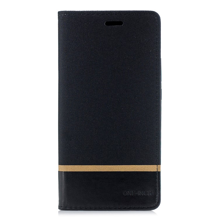 For Xiaomi Mi Max 3 Cloth Texture Splicing PU Leather Phone Case with Card Holder - Black-2