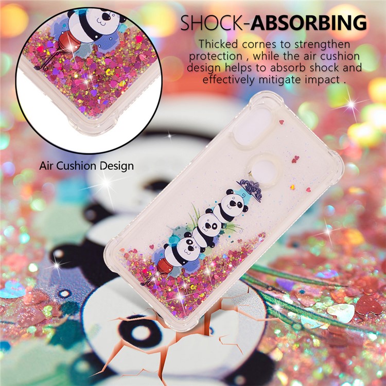 Pattern Printing Quicksand Anti-scratch TPU Case for Xiaomi Mi A2 Lite / Redmi 6 Pro - Pandas-2