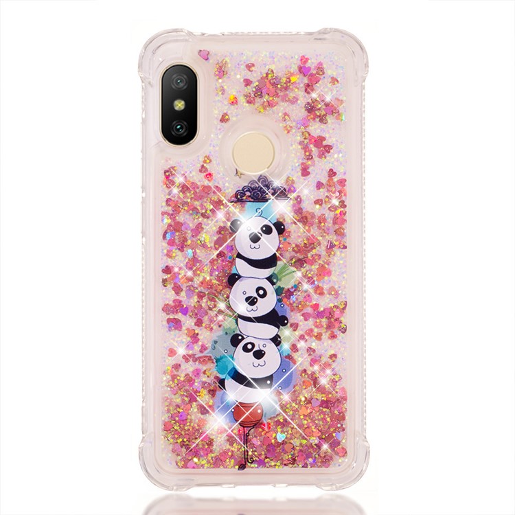 Pattern Printing Quicksand Anti-scratch TPU Case for Xiaomi Mi A2 Lite / Redmi 6 Pro - Pandas-6