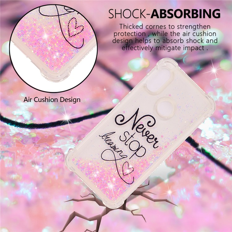 Pattern Printing Quicksand Anti-scratch TPU Cover for Xiaomi Mi A2 Lite / Redmi 6 Pro - Never Stop Dreaming-2