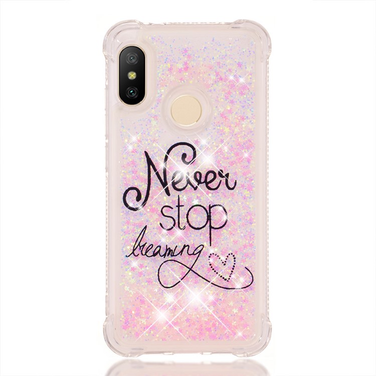 Pattern Printing Quicksand Anti-scratch TPU Cover for Xiaomi Mi A2 Lite / Redmi 6 Pro - Never Stop Dreaming-6