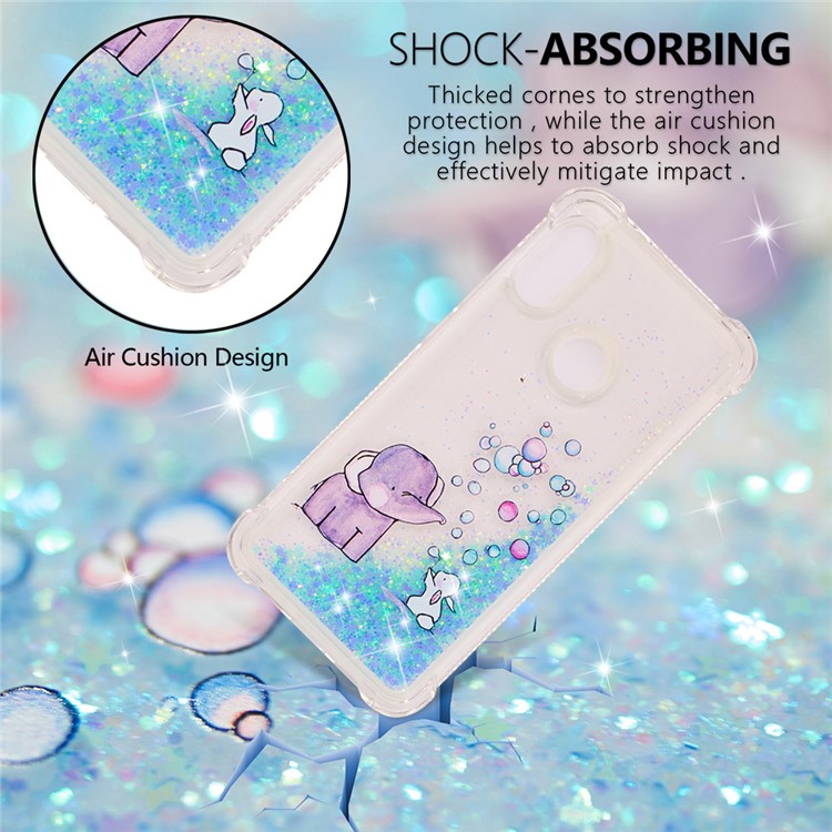 Pattern Printing Quicksand Anti-scratch TPU Mobile Case for Xiaomi Mi A2 Lite / Redmi 6 Pro - Elephant-2