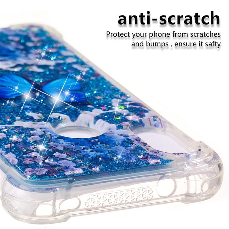 Pattern Printing Quicksand Anti-scratch TPU Mobile Cover for Xiaomi Mi A2 Lite / Redmi 6 Pro - Blue Butterfly-3