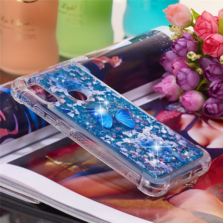 Pattern Printing Quicksand Anti-scratch TPU Mobile Cover for Xiaomi Mi A2 Lite / Redmi 6 Pro - Blue Butterfly-4