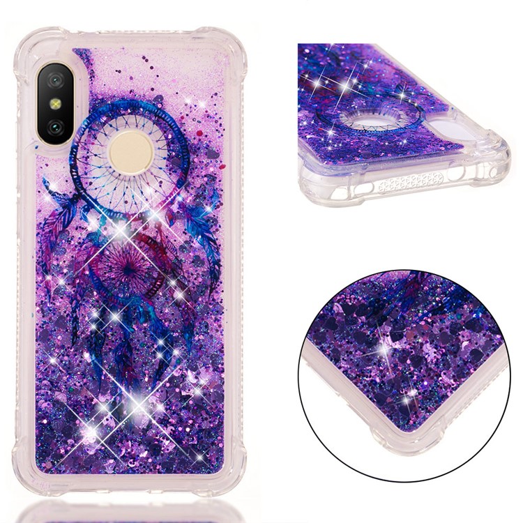 Pattern Printing Quicksand Anti-scratch TPU Mobile Shell for Xiaomi Mi A2 Lite / Redmi 6 Pro - Blue Dream Catcher-1
