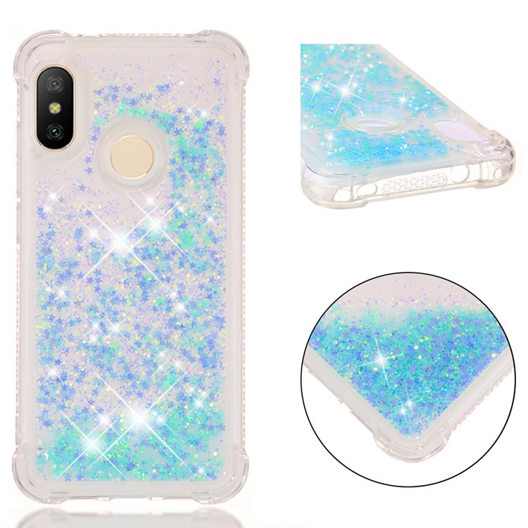 Dynamic Quicksand Anti-scratch TPU Phone Shell for Xiaomi Mi A2 Lite / Redmi 6 Pro - Cyan-1