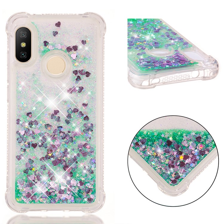 Dynamic Quicksand Shock-absorbing TPU Case Cover for Xiaomi Mi A2 Lite / Redmi 6 Pro - Green-1