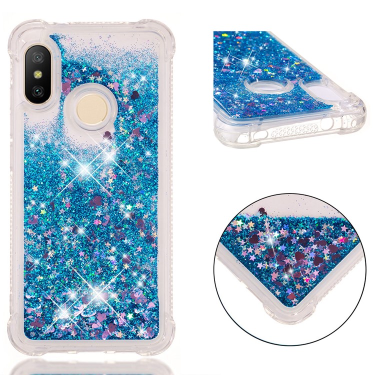 Dynamic Quicksand Shock-absorbing TPU Case Shell for Xiaomi Mi A2 Lite / Redmi 6 Pro - Blue-1