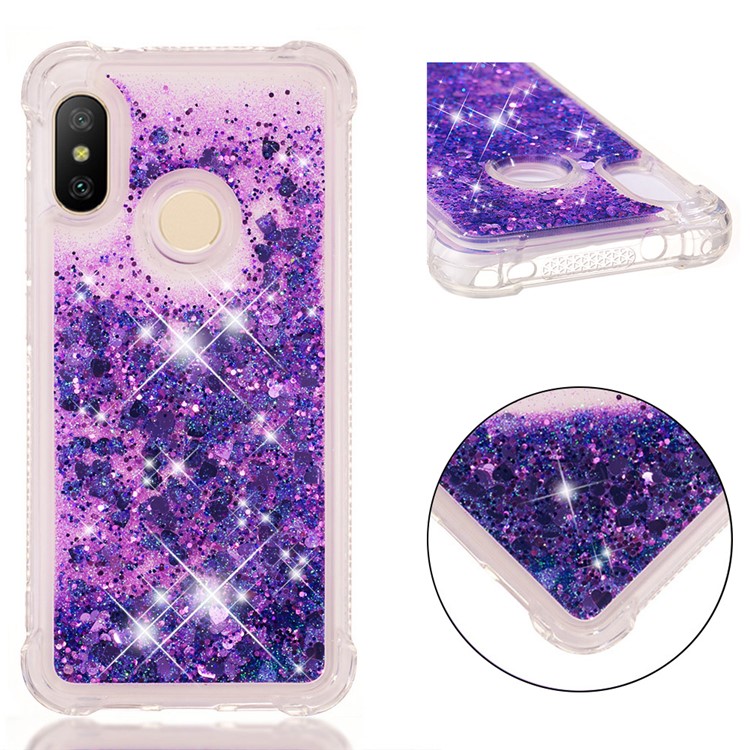 Dynamic Quicksand Shock-absorbing TPU Mobile Phone Casing for Xiaomi Mi A2 Lite / Redmi 6 Pro - Dark Purple-1