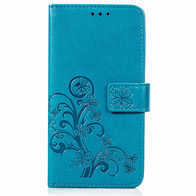 Imprint Clover Pattern Leather Wallet Protective Case for Xiaomi Pocophone F1/Poco F1 (India) - Blue-2