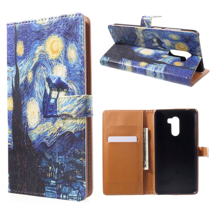 Pattern Printing PU Leather Stand Case for Xiaomi Pocophone F1 / Poco F1 (India) - Oil Painting-1