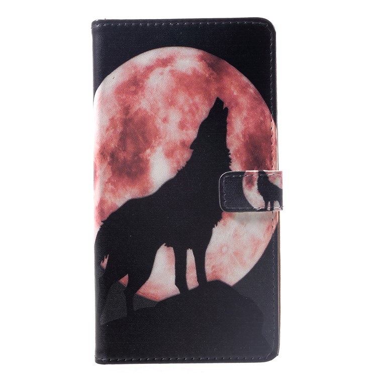 Pattern Printing PU Leather Stand Wallet Cover Shell with 3 Card Holders for Xiaomi Pocophone F1 / Poco F1 (India) - Wolf Howling at the Moon-1