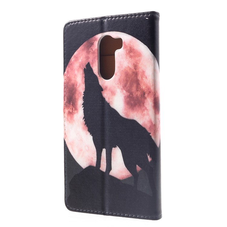 Pattern Printing PU Leather Stand Wallet Cover Shell with 3 Card Holders for Xiaomi Pocophone F1 / Poco F1 (India) - Wolf Howling at the Moon-2
